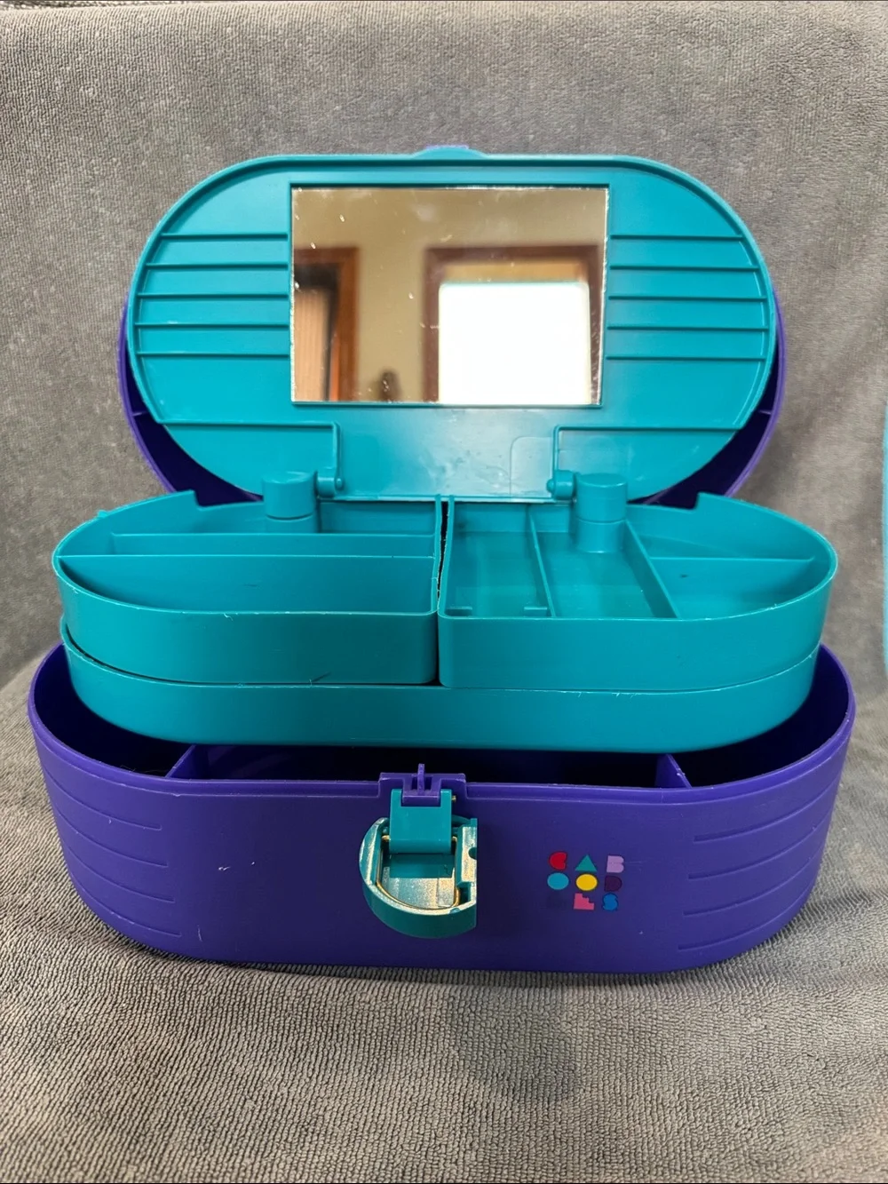 VTG 90’s Caboodles On-The-Go Girl Make-Up Purple Teal Retro Organizer